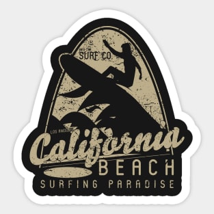 Surfers paradise vintage retro california sun waves beach tan color Sticker